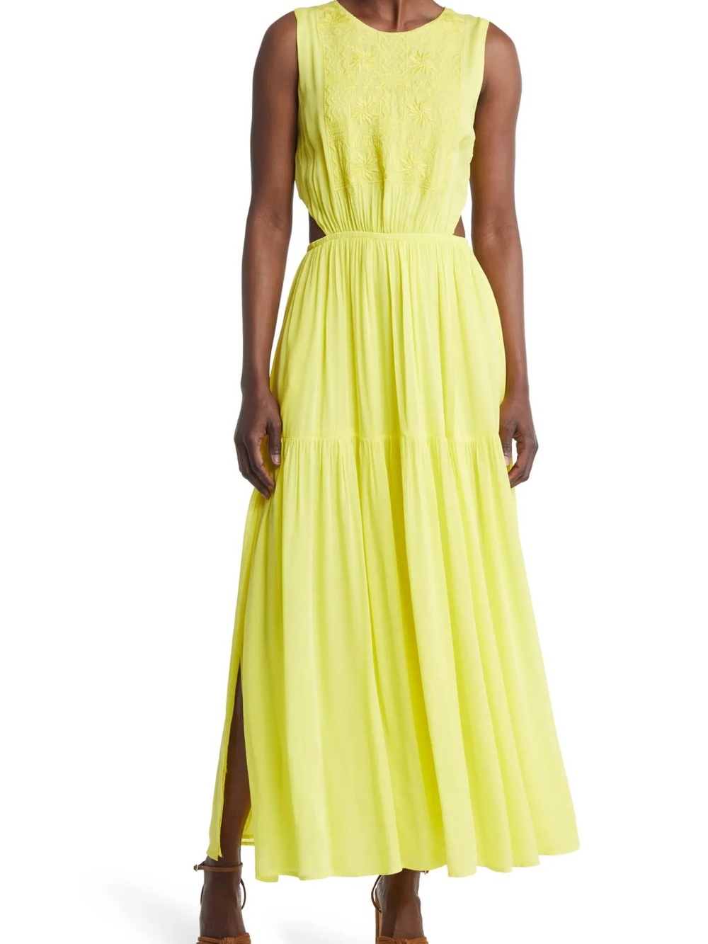 Bright Yellow Melloday Sleeveless Maxi Dress - XS